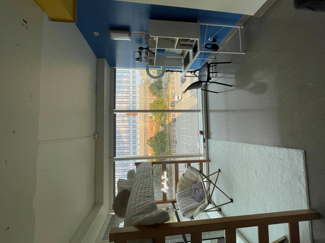 room view from behind bed