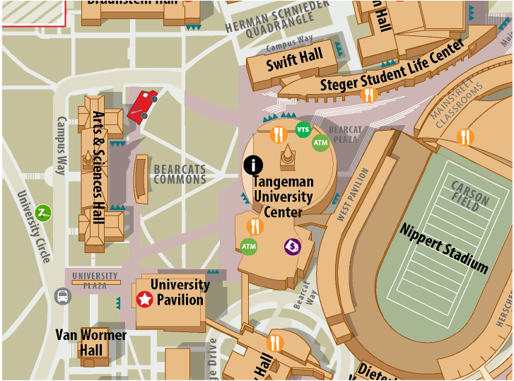 Map of the Locations of the Various food truck locations listed in the form below