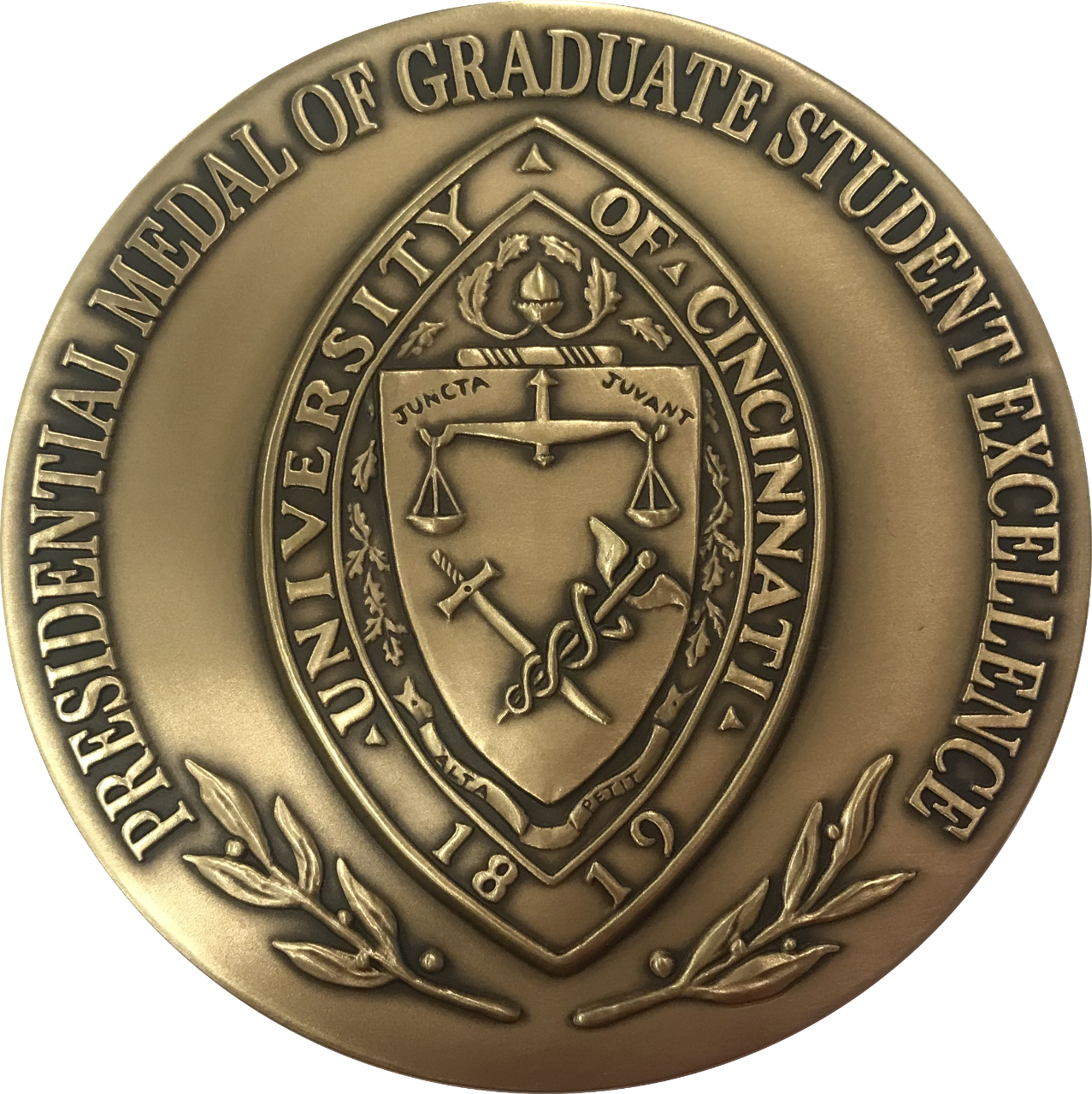 photo of the Presidential Medal of Graduate Student Excellence front