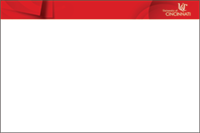 Image of blank template page with red UC branding top