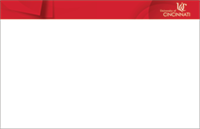 Image of blank template page with red UC branding at top