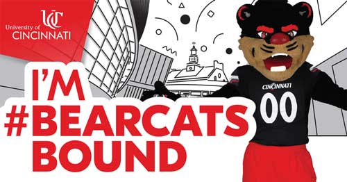 Bearcats mascot social media post