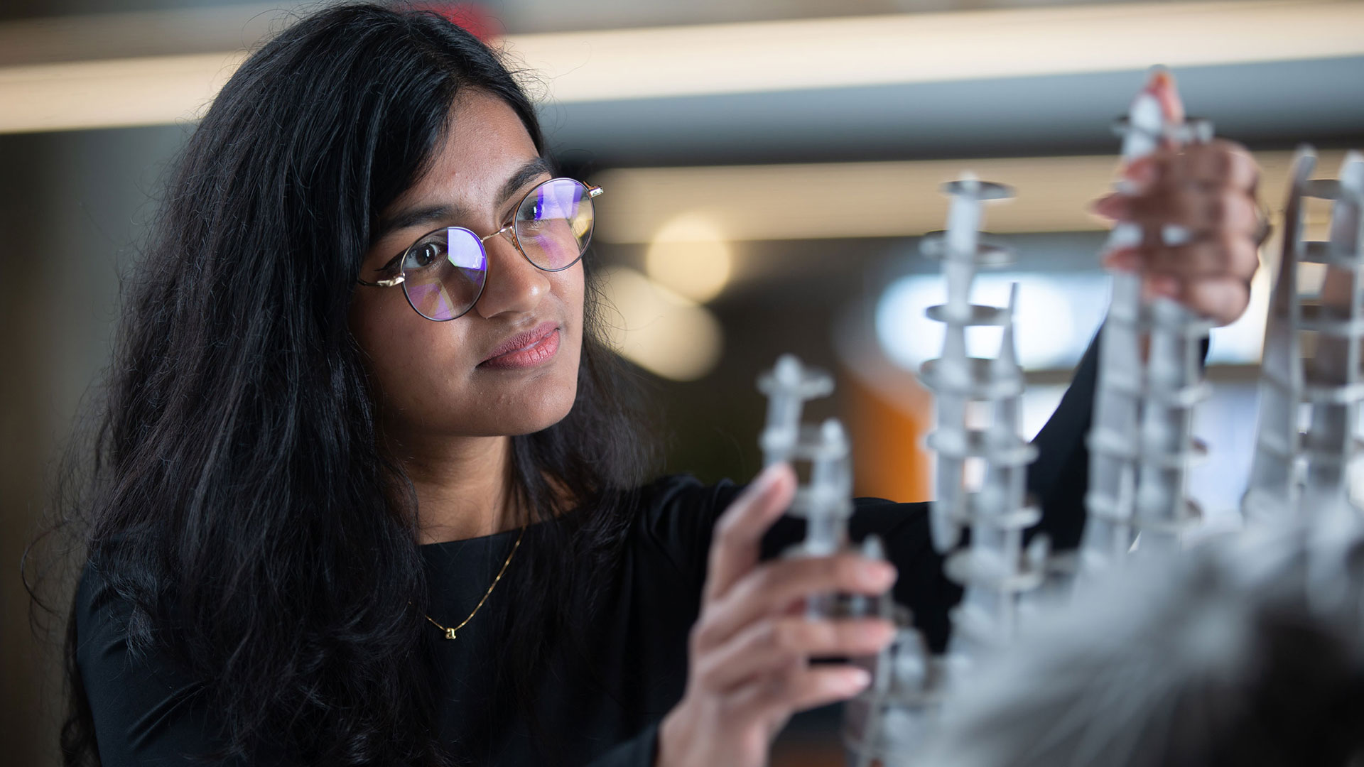  A University of Cincinnati student works on a project at UC's 1819 Innovation Hub