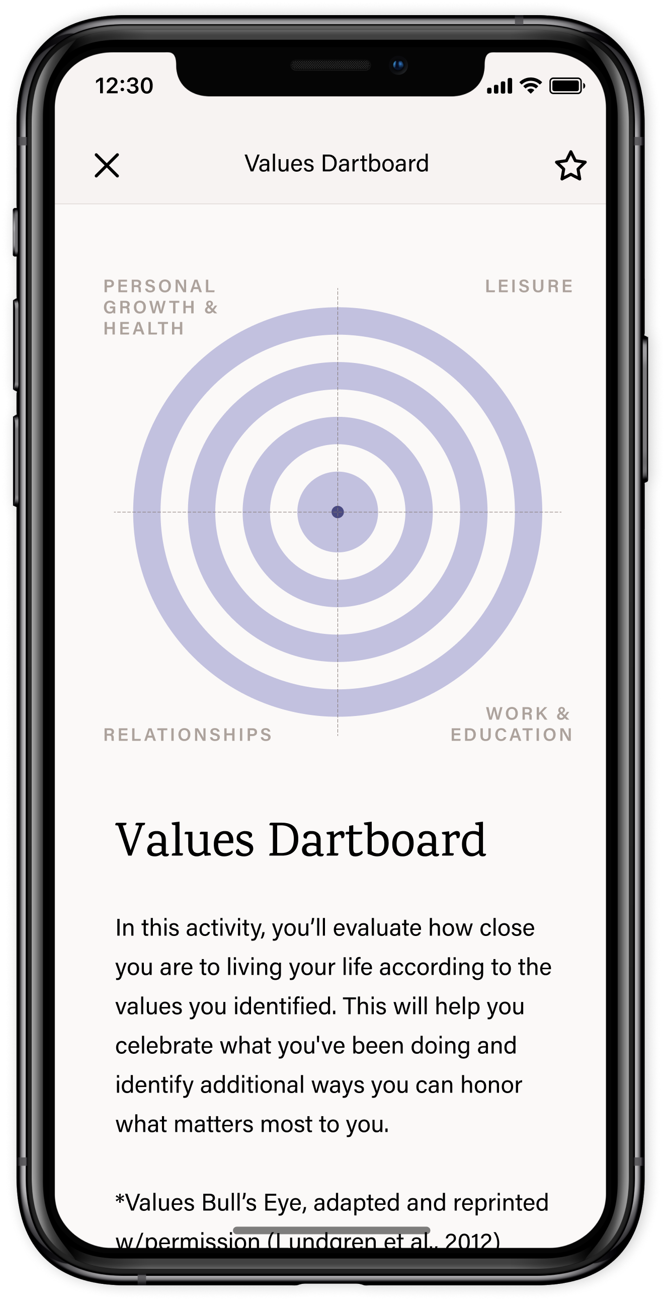 A phone displaying a screen from the Stanza app labeled