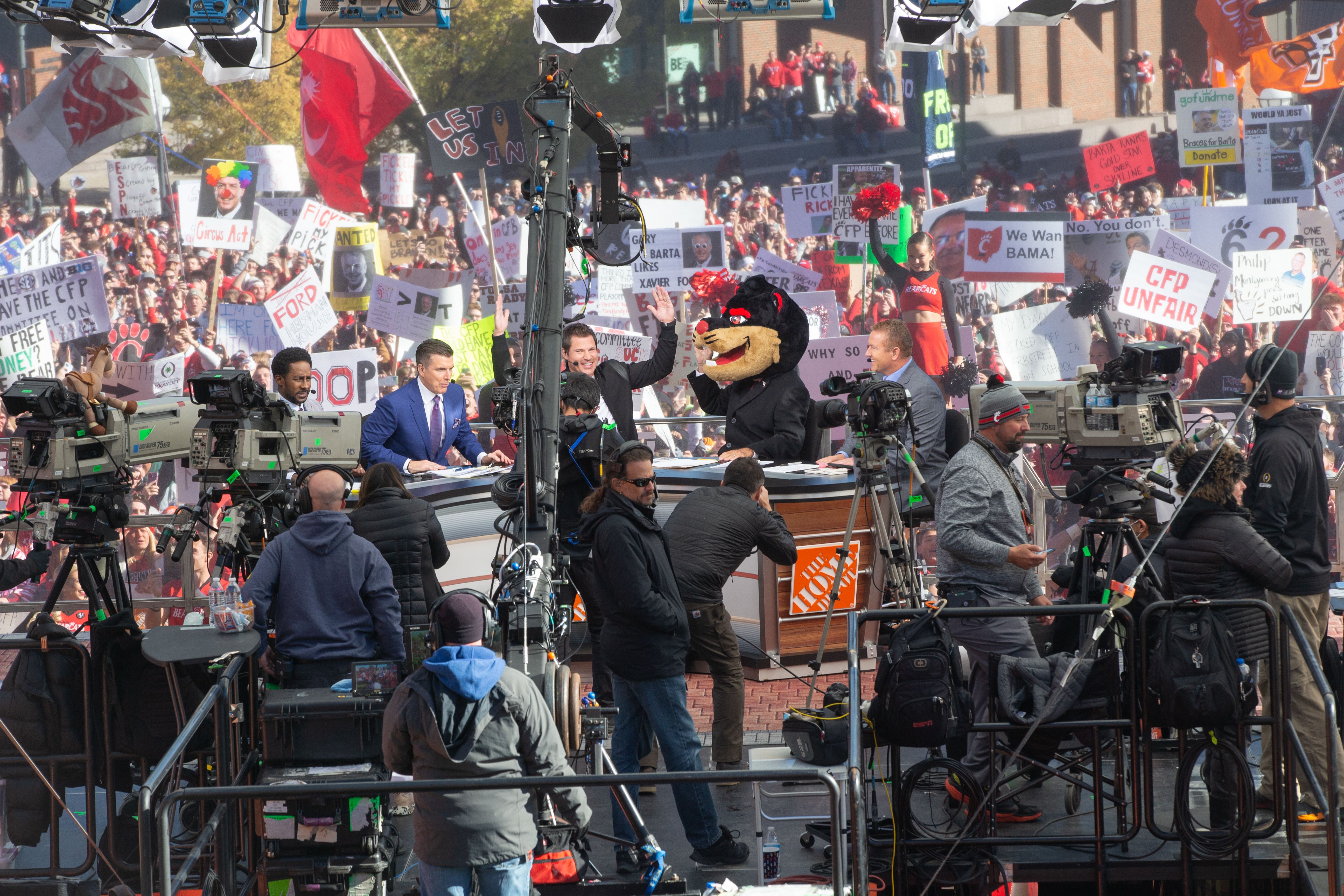 ESPN College Gameday on set on UC's campus