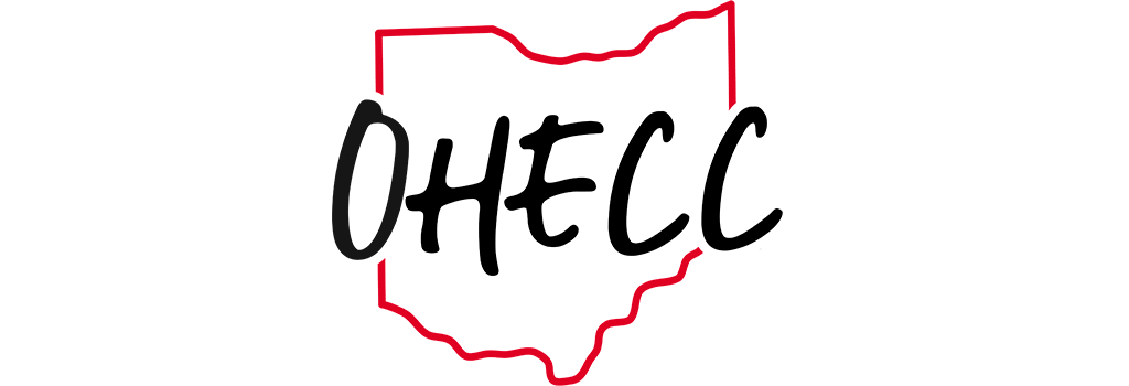 Logo for OHECC - The Ohio Higher Education Computing Council, with a tag, Transforming Higher Education Through Digital Innovation