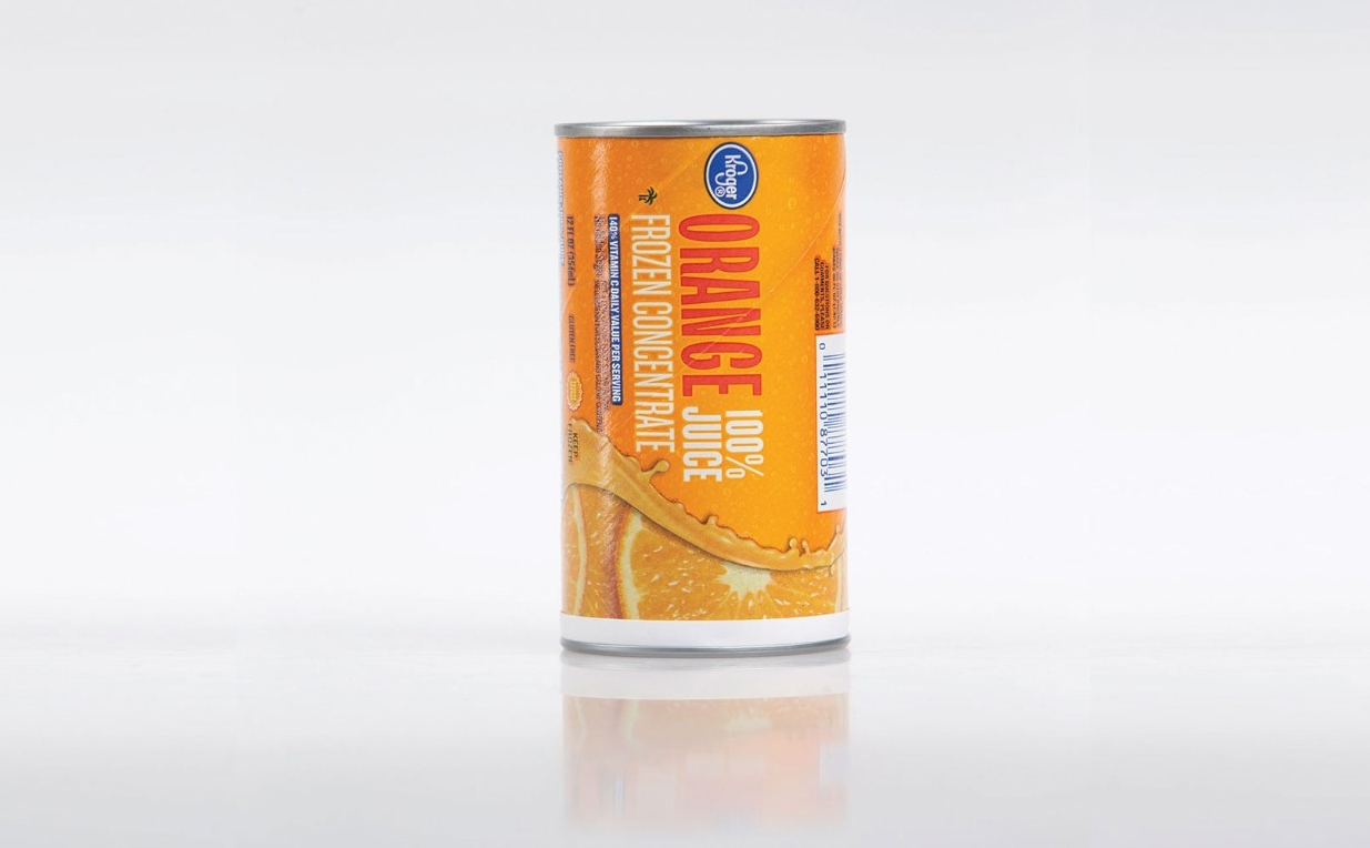 Orange juice concentrate can