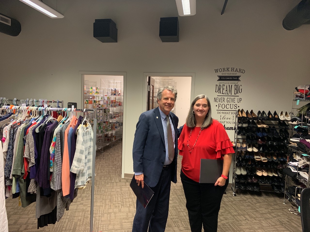 First Lady with Senator Portman visiting Bearcat Pantry