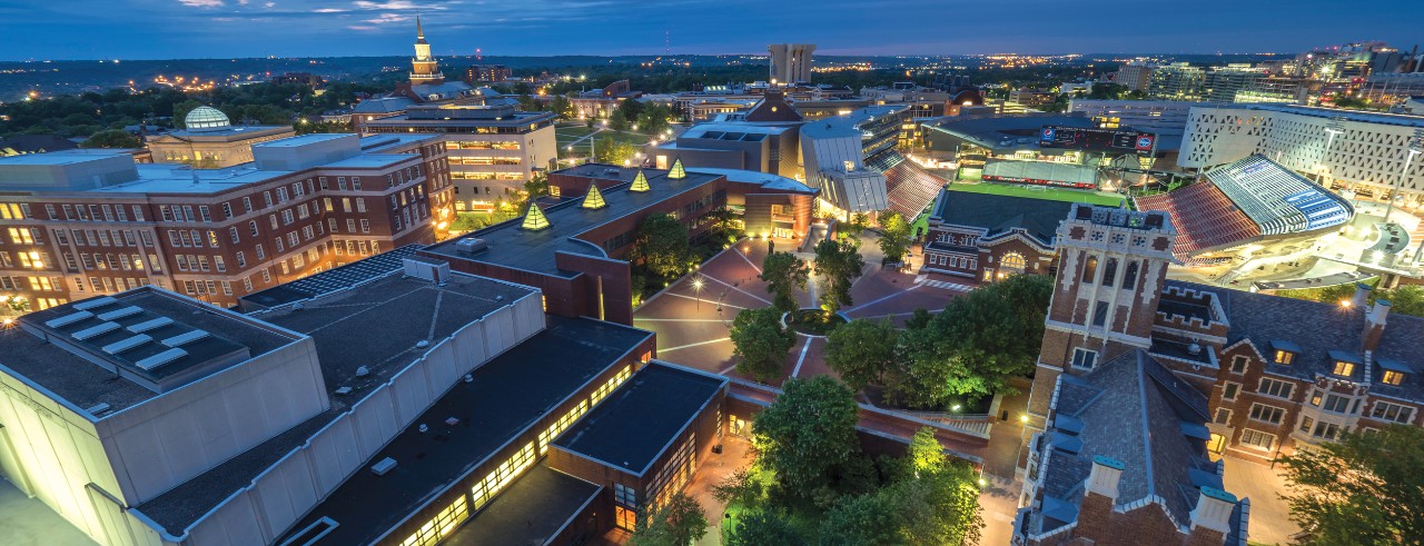 UC campus at night