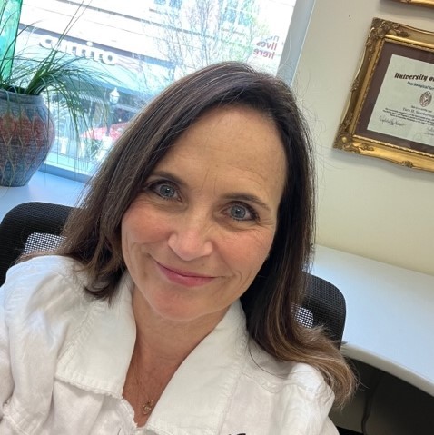 Tara Scarborough sits in her office
