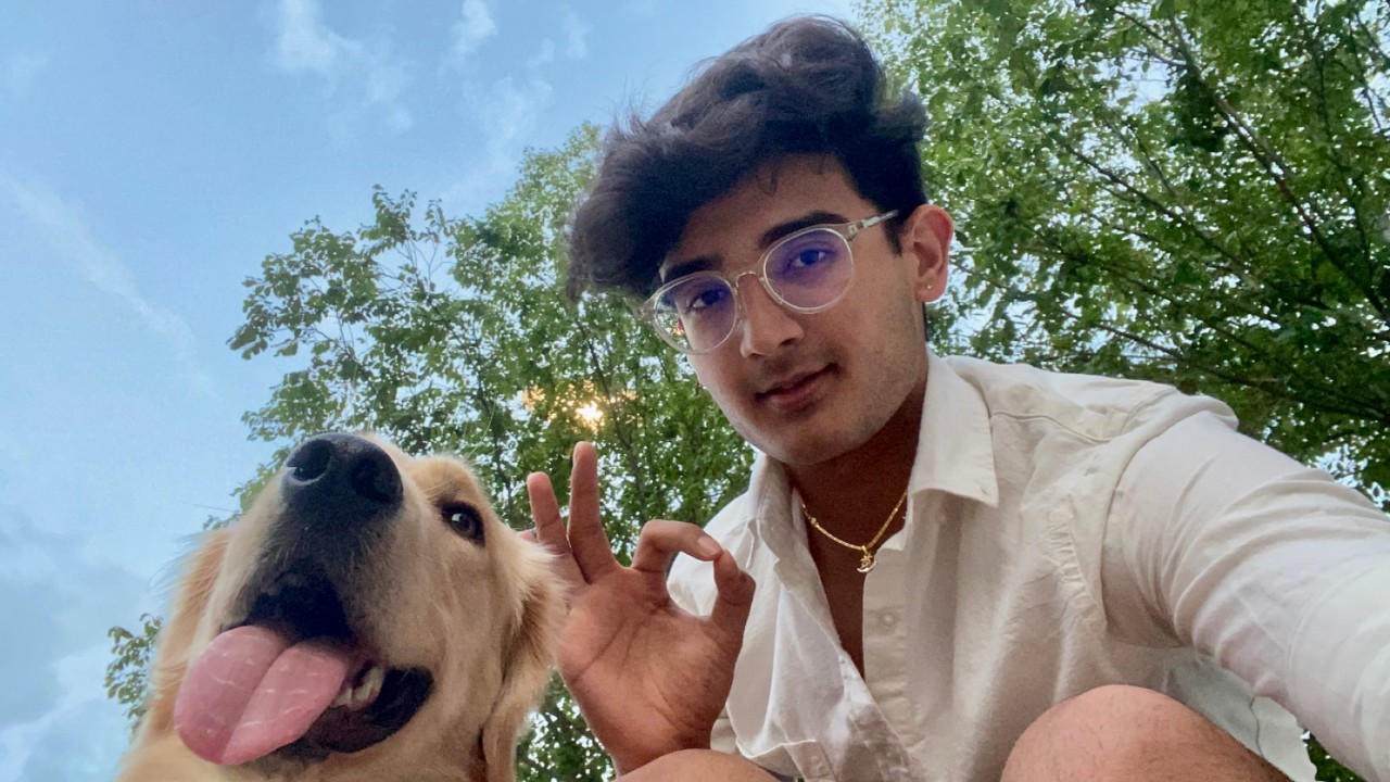 Aayush Kumar with dog