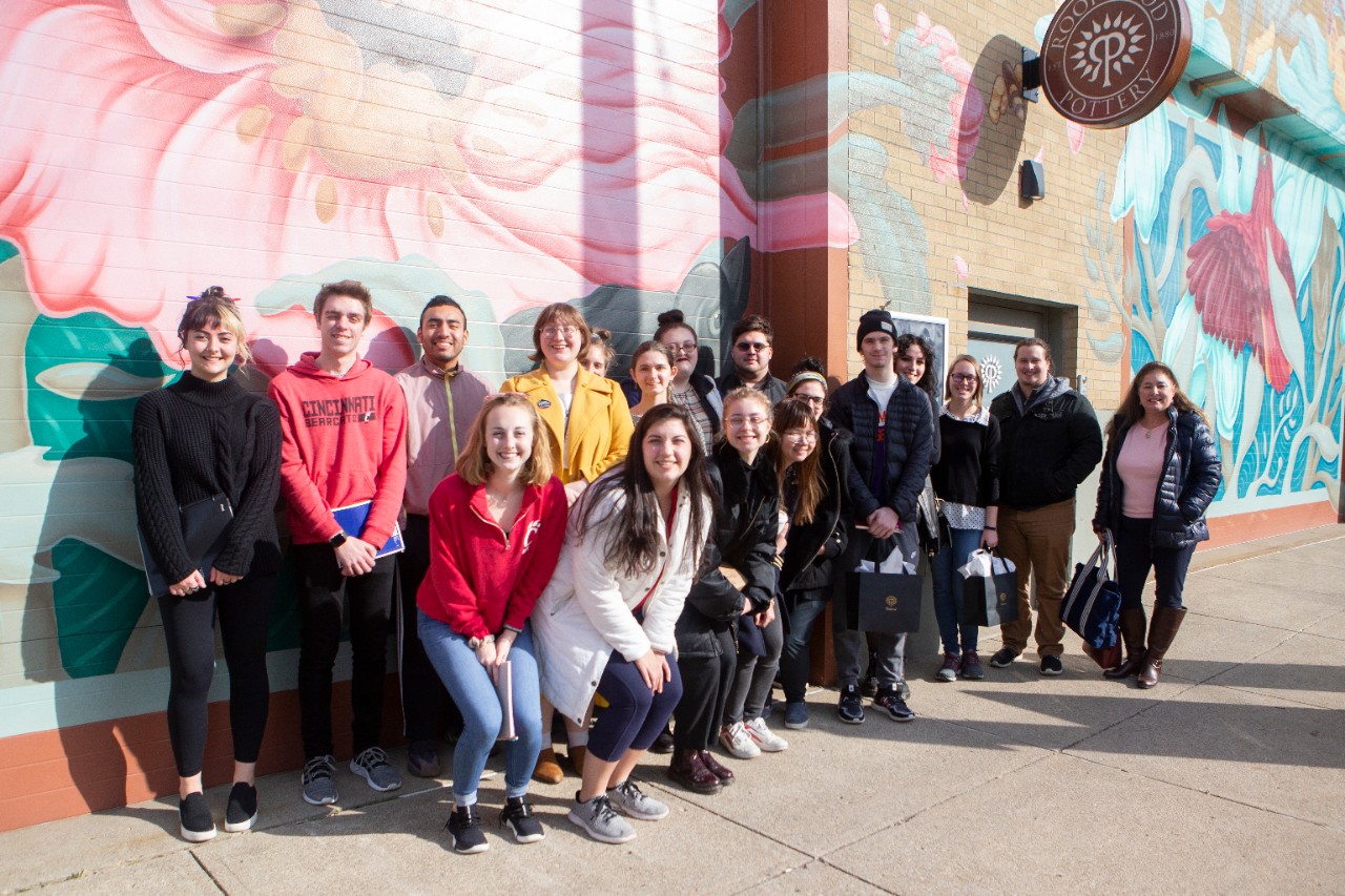 University of Cincinnati students visit to Rookwood and Art Museum. UC/ Joseph Fuqua II 