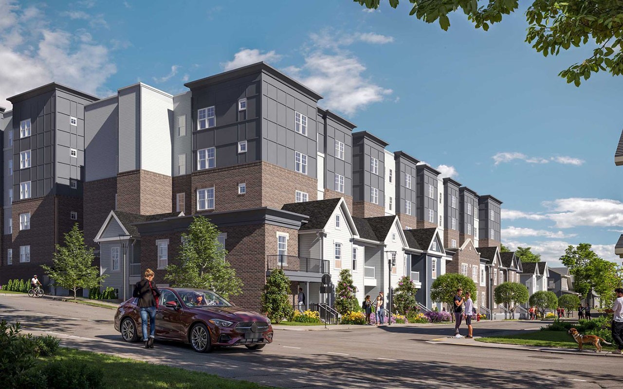 Exterior rendering of Gateway Lofts at McMillan St. and Moerlein Ave.