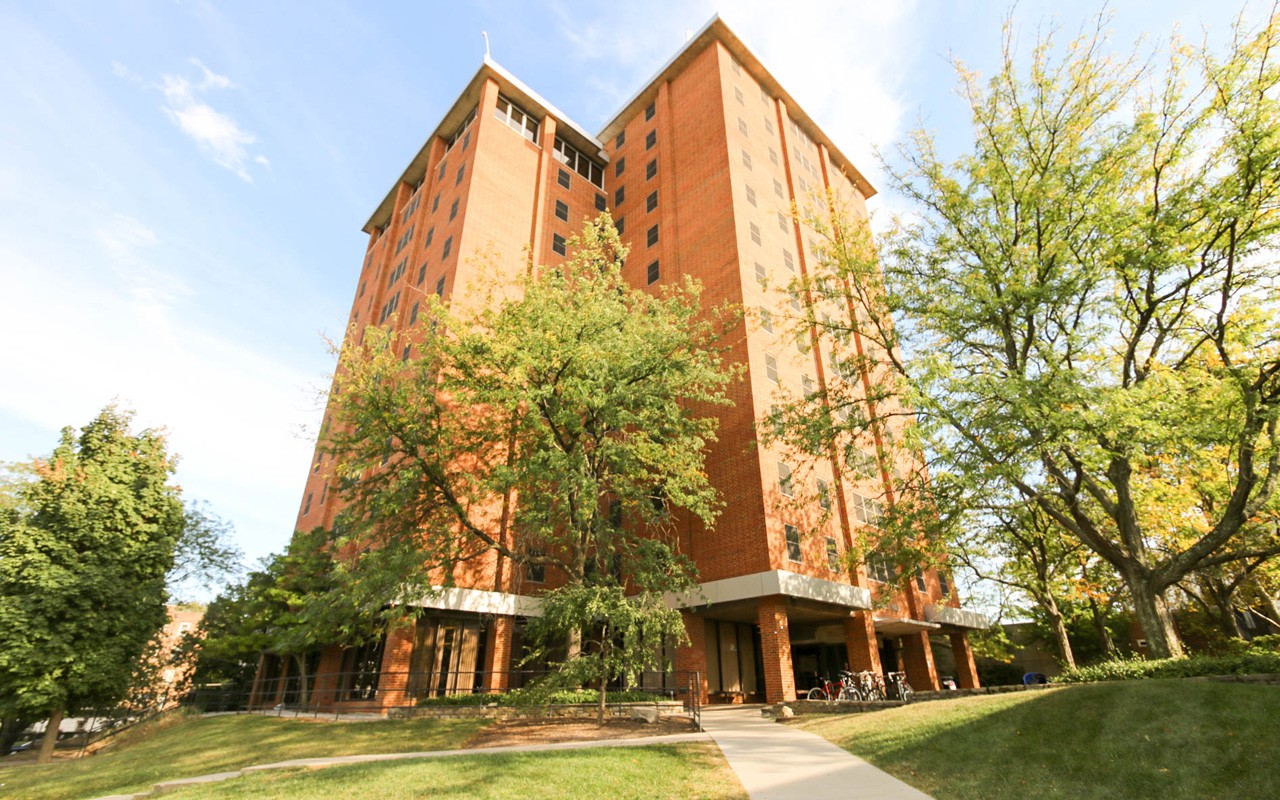 Exterior of Daniels Hall on the University of Cincinnati campus.
