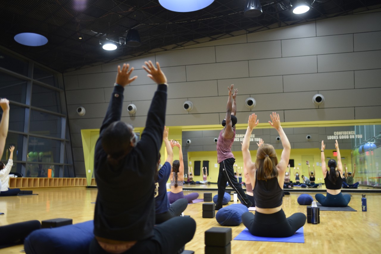 Students in yoga class