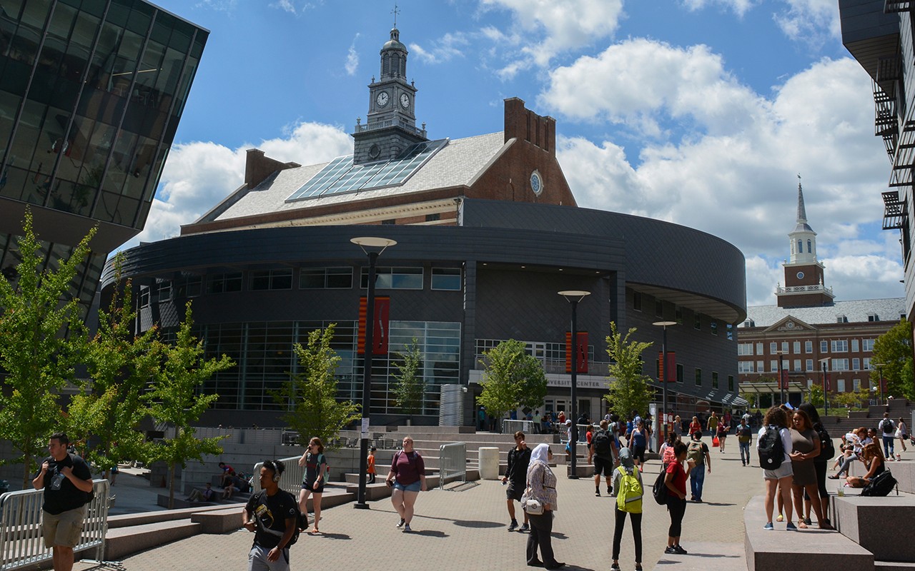 Main Street images with students