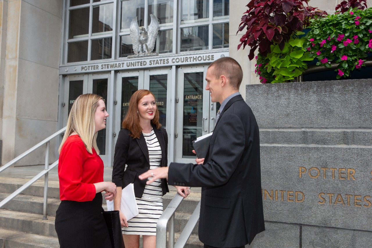 Students by courthouse