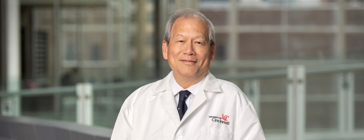 Researcher Patrick Tso, PhD, standing in UC atrium. Photo/Wordsworth 