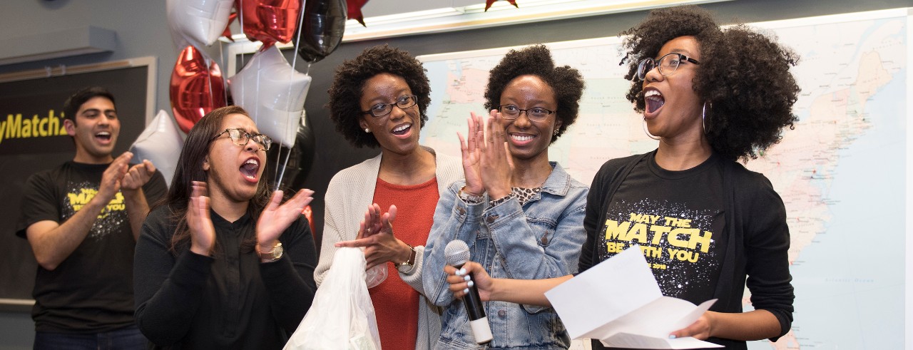 Group of medical students at Match Day 2018 festivities.