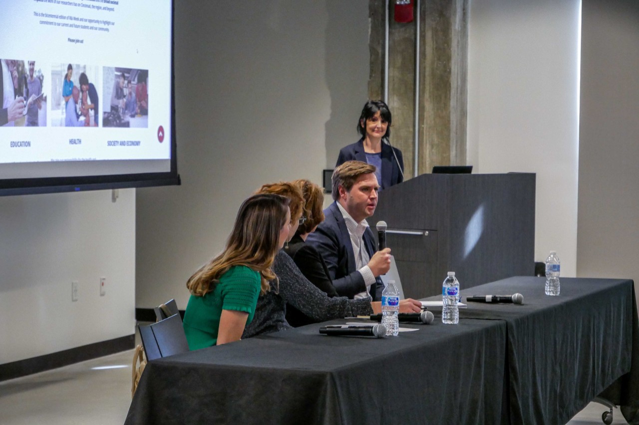 JD Vance talks on panel