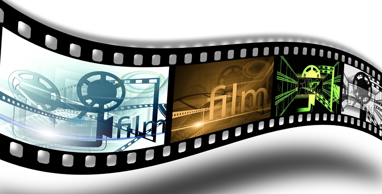 Stylized image of movie reel.