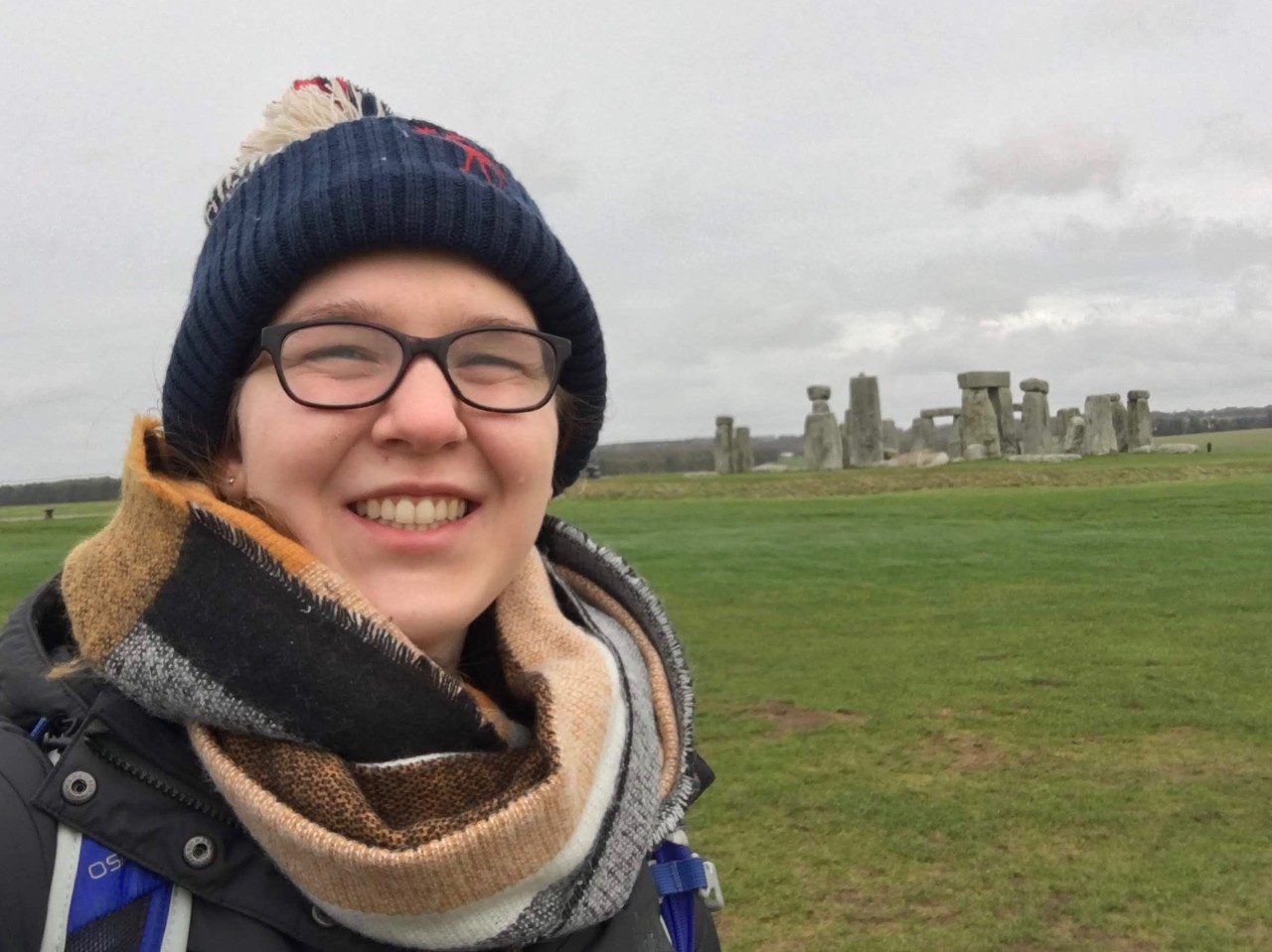 UC engineering student Laura Stegner stands in front of Stonehenge in England.
