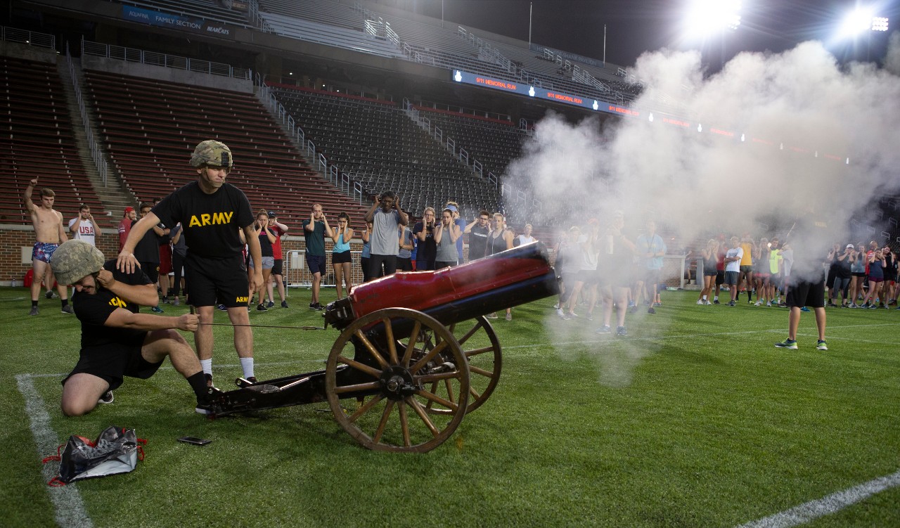 University of Cincinnati students, faculty and community participated in the annual 9/11 Memorial Run at Nippert Stadium. Veterans Programs & Services Office, who organized the event with UC’s Army and Air Force ROTC detachments. UC/Joseph Fuqua II