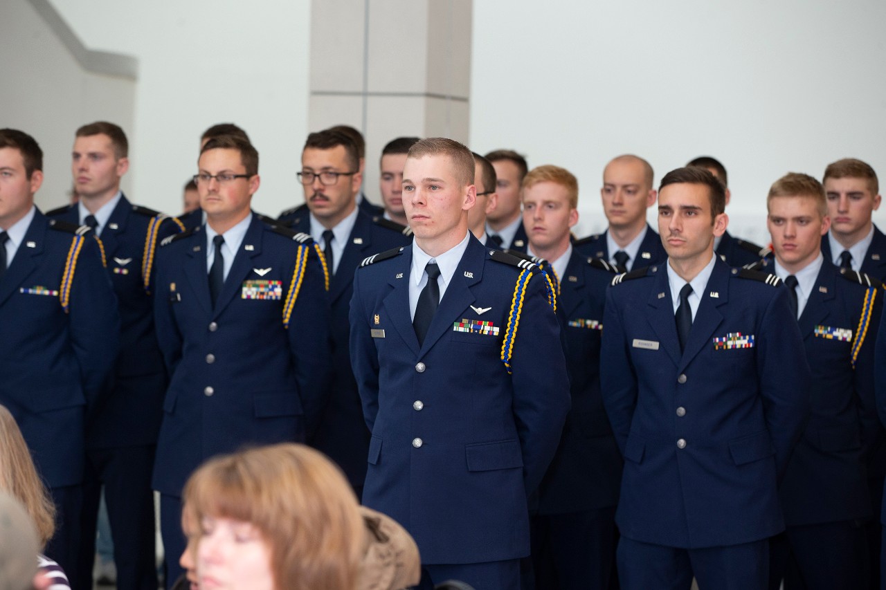Dr. Neville Pinto University of Cincinnati president spoke during the Veterans Day ceremony at (TUC) Tangeman University Center November 8, 2019. UC/Joseph Fuqua II