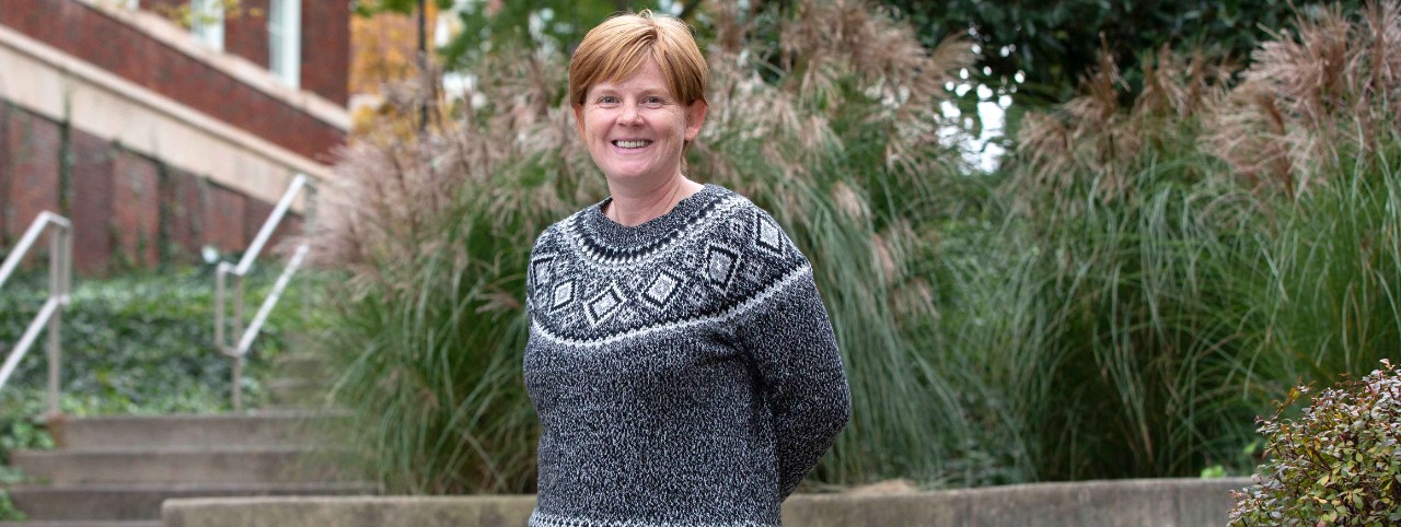 UC professor Heather Norton poses on UC's campus.