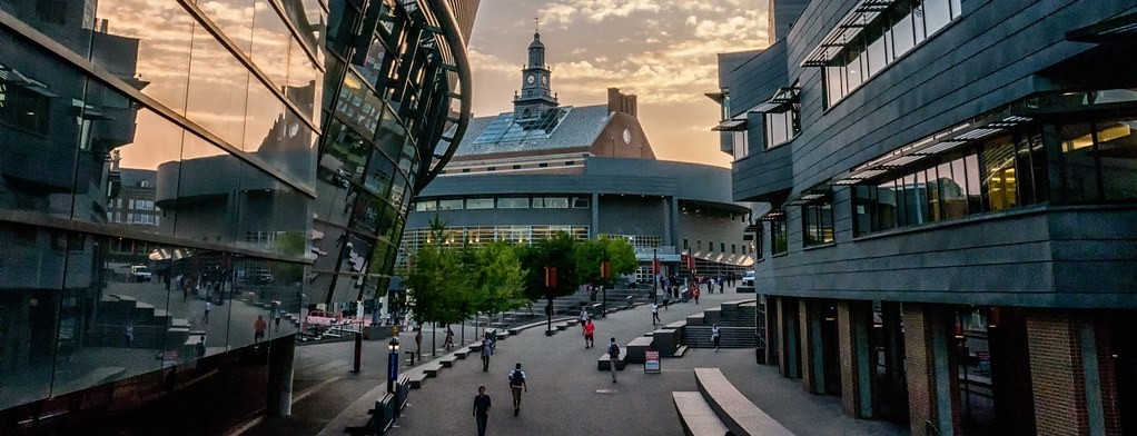 view of Main street in the evening 