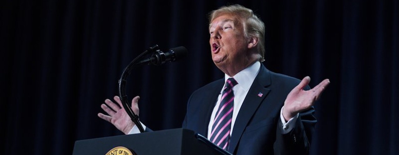 President Trump at the podium