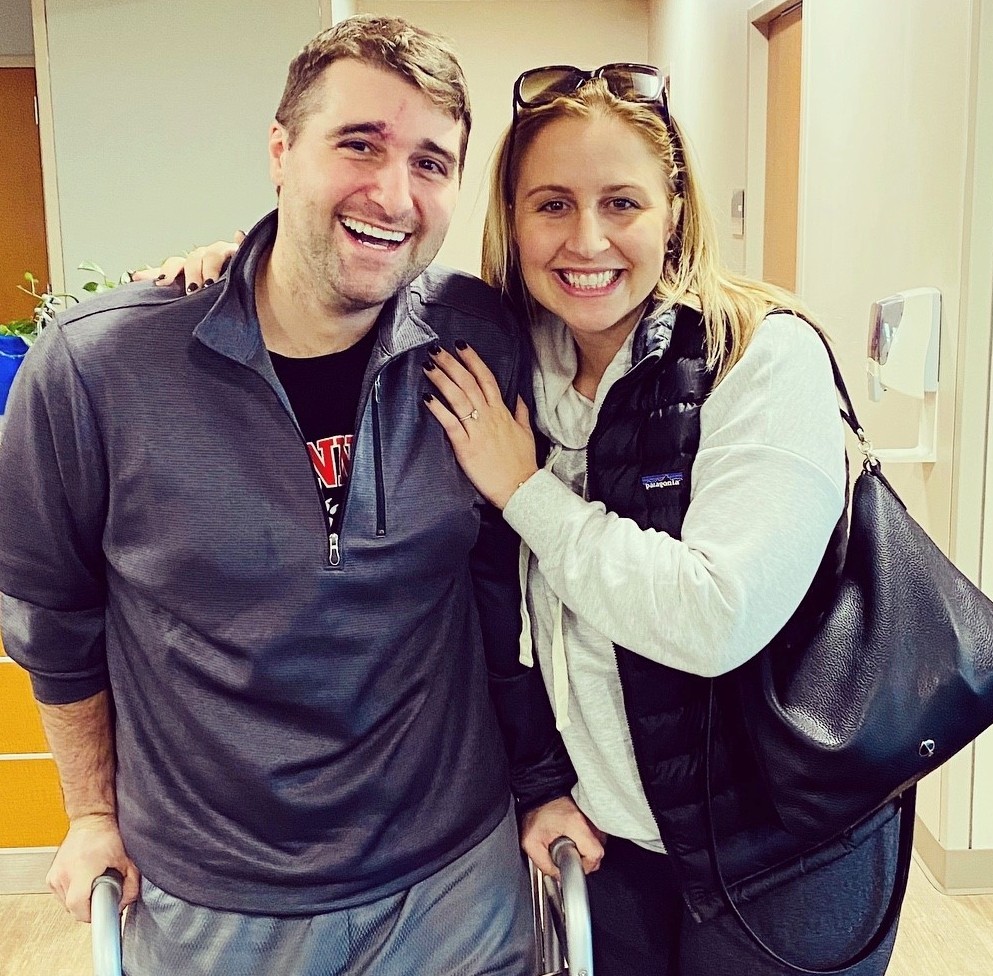 Noah Stepaniak with his fiancee Kate Reverman