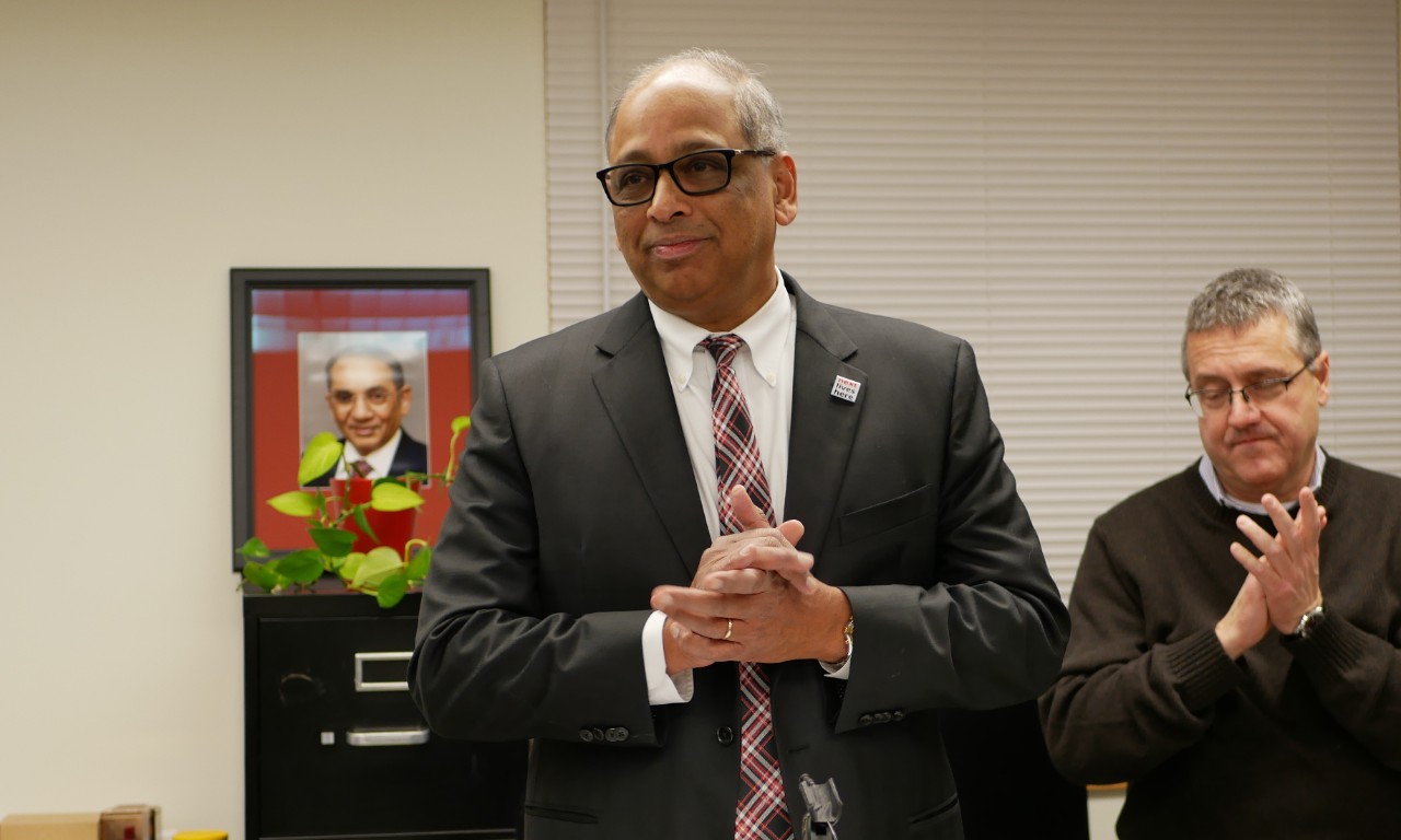 UC President Pinto shares his comments about Kirti Ghia at the lab dedication.