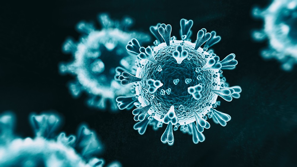 Rendering of COVID virus