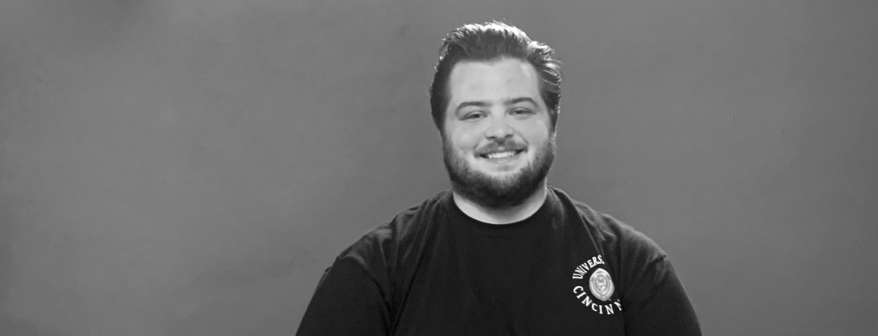 black and white headshot of UC student Richard Richard Vaglienti
