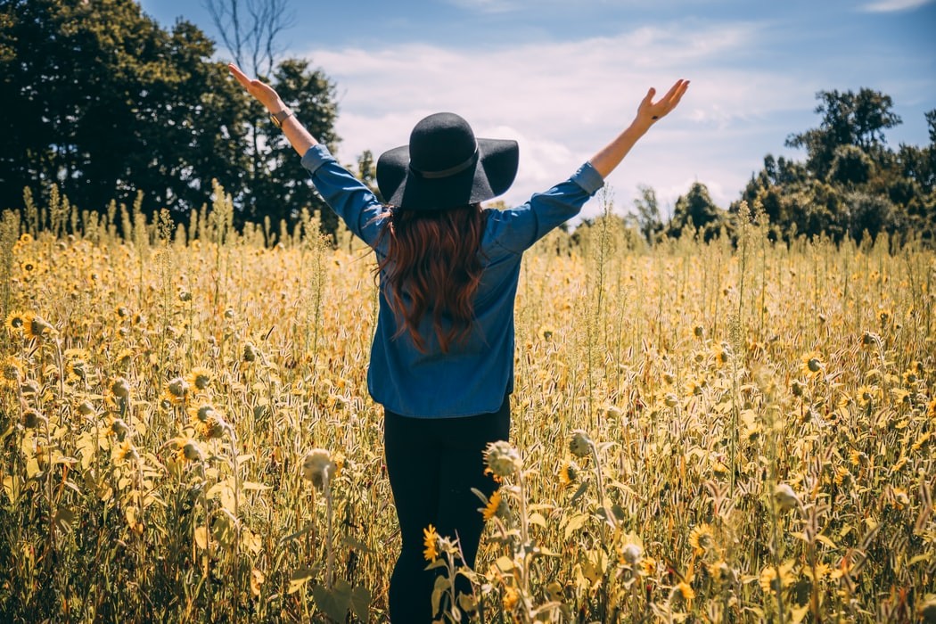 woman out in a field