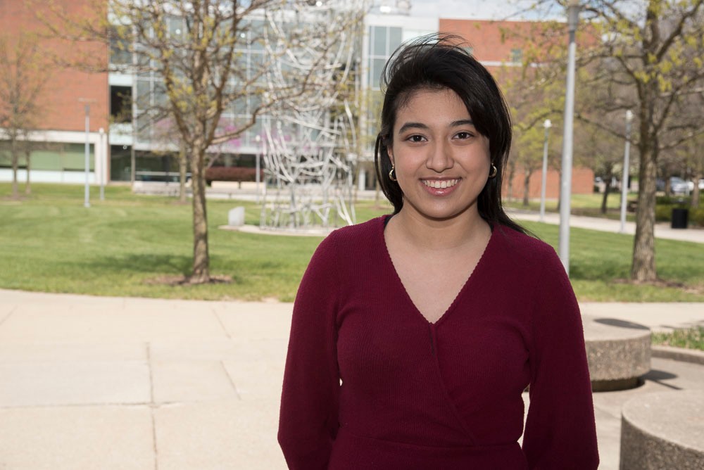 Stephanie Garcia on the UC Blue Ash campus