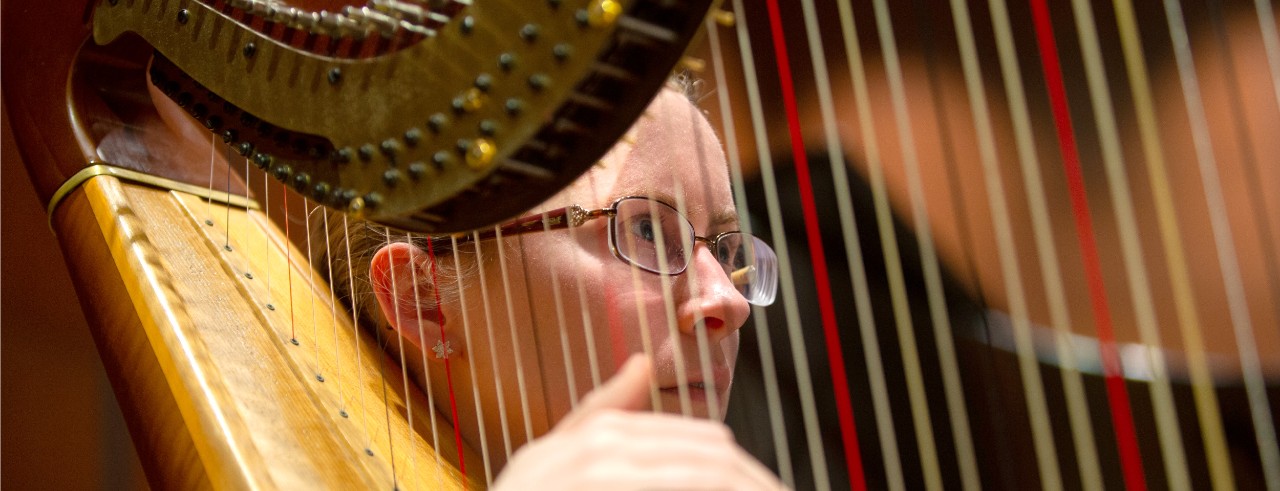 A student musician on stage