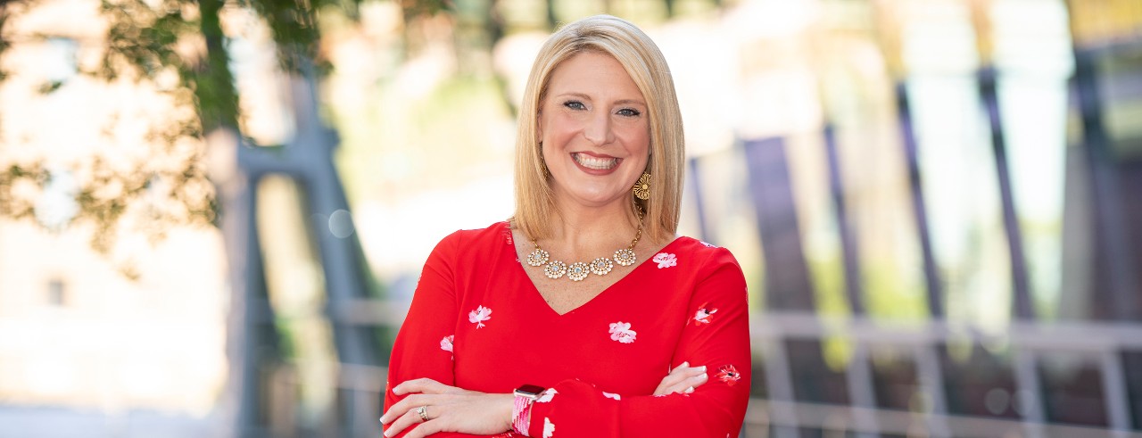 woman standing outside