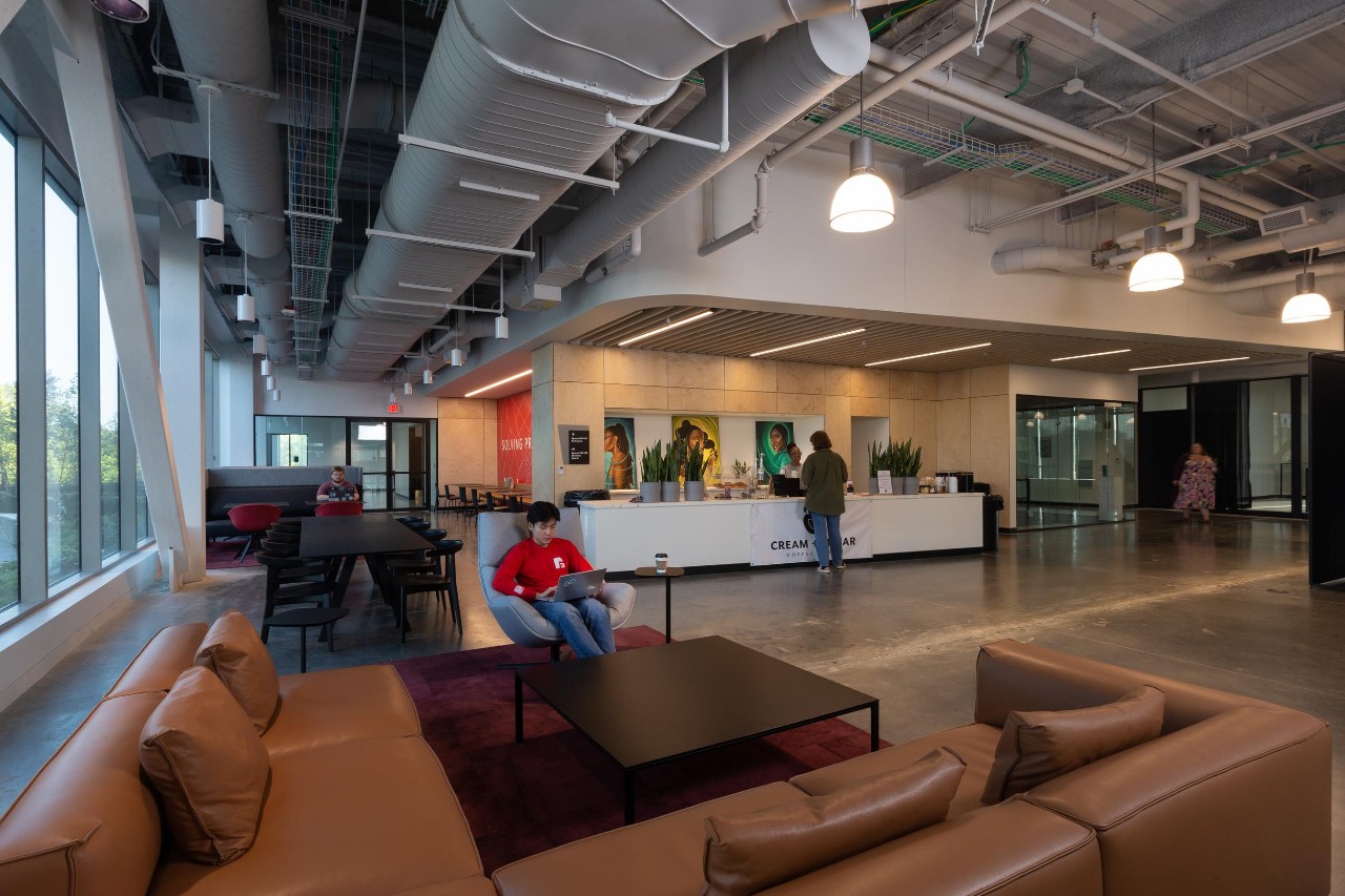 Interiors of the new Digital Futures building.