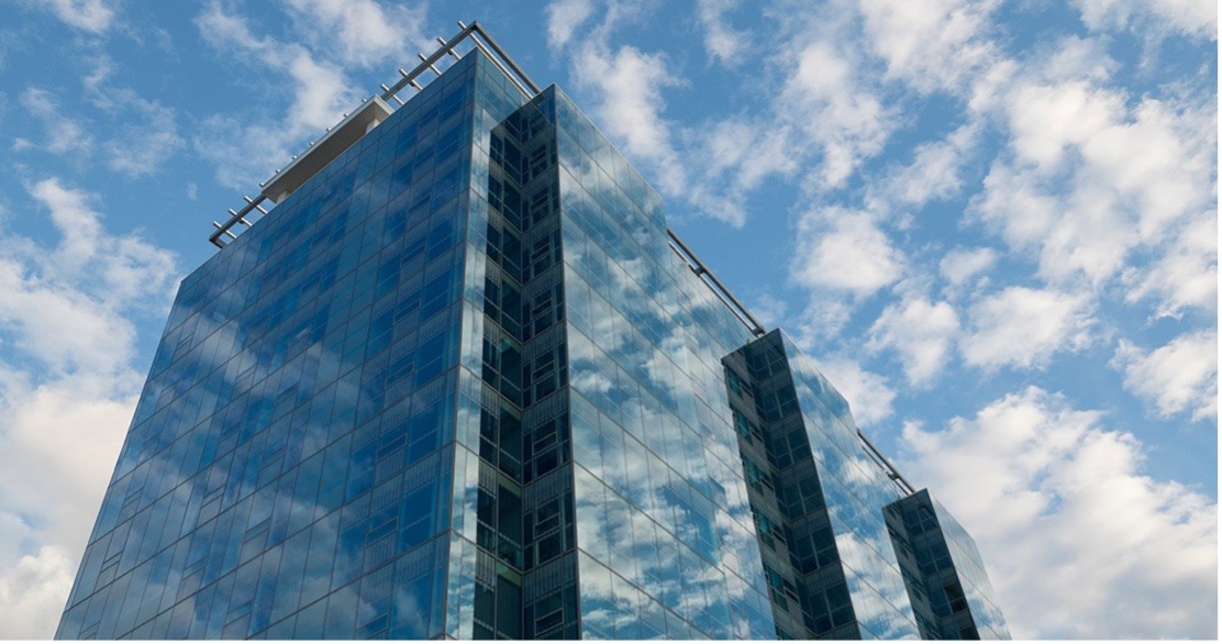 Glass encased residence hall