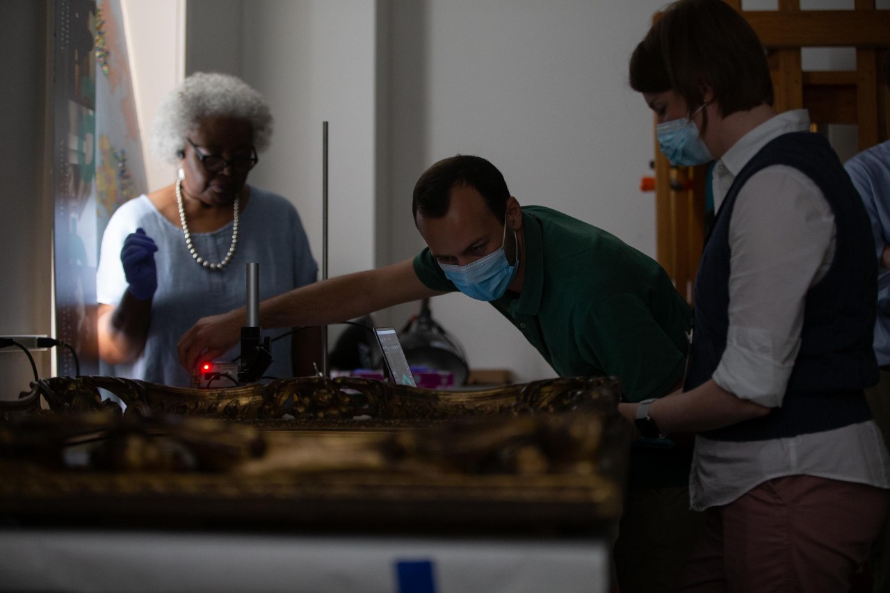 Experts in geology, chemistry and art history from UC's College of Arts and Sciences, A&S, and UC's College of Design, Architecture, Art, and Planning, DAAP, consulted with the Taft Museum to determine the authenticity of two paintings in its collection. Faculty included Pietro Strobbia, Daniel Sturmer and Christopher Platts and Aaron Cowan and UC postdoctoral researcher Lyndsay Kissell along with the museum's Ann Glasscock and Tamera Muente.