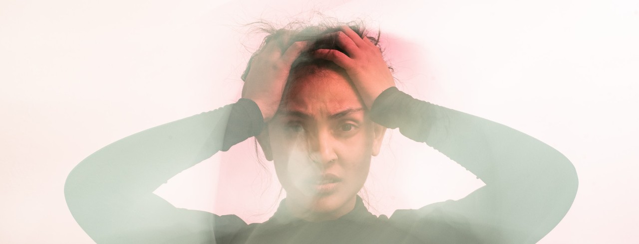 woman with scary eyes 