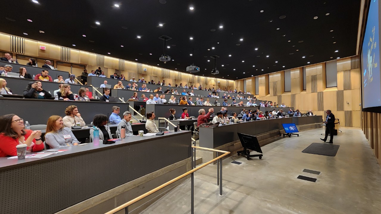 Stefan Karisch, director air and science technology, Amazon, delivers the opening keynote address at Data Science Symposium 2022.