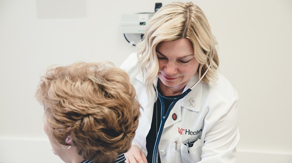 Dr. Starnes examines a patient
