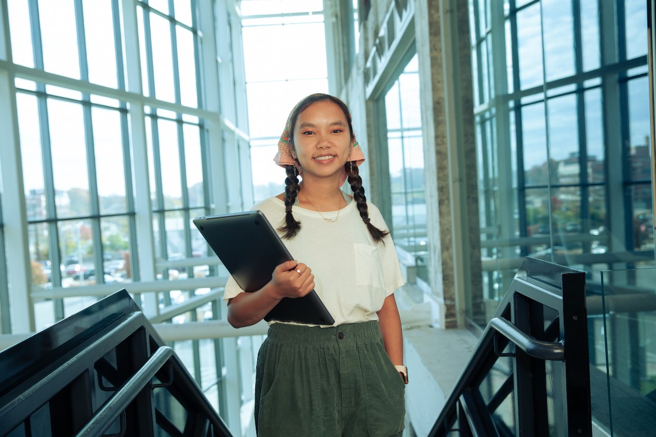 "Beyond the Classroom" video featurette with Miles Spearman and Liz Tremblay (Computer Science, co-op at IBM).