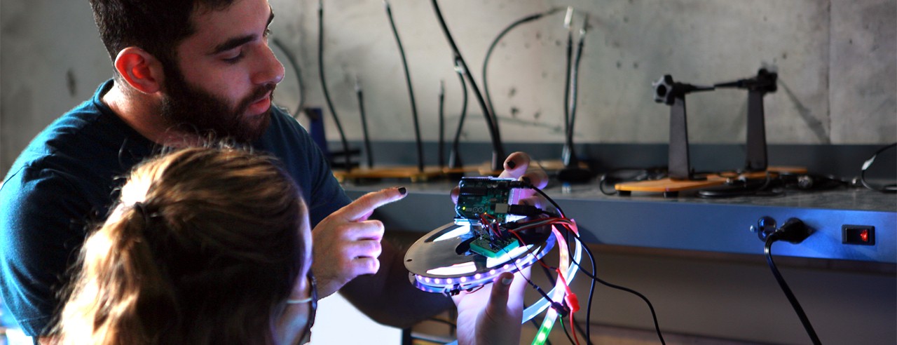 Two people working in the Makerspace.