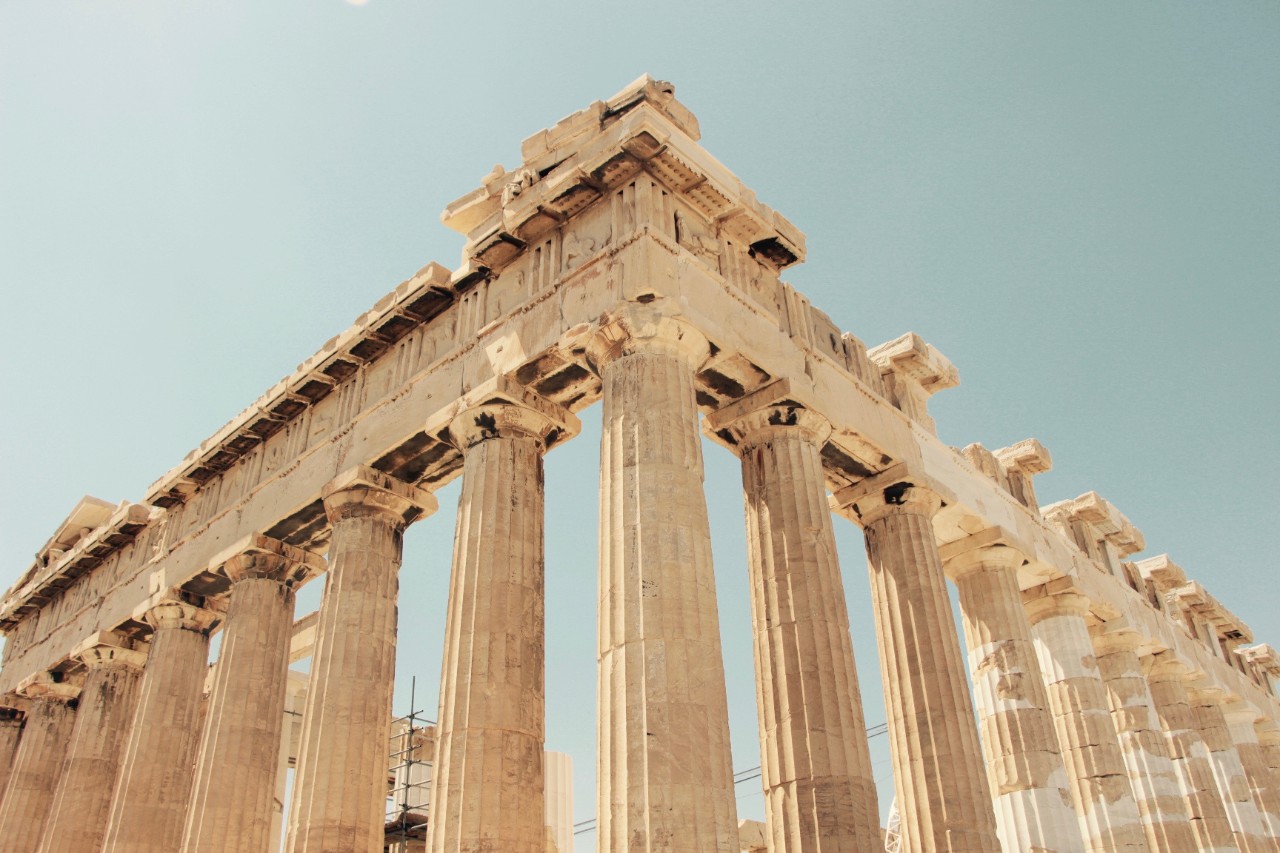 The Parthenon in Athens, Greece. Image via Unsplash. Taken by Hans Reniers. 