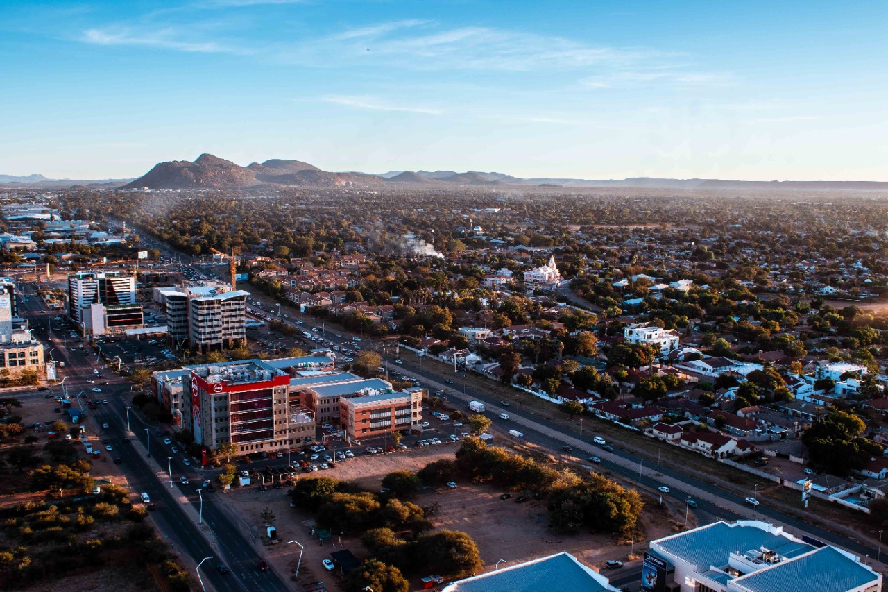 The Central Business District in Gaborone, the capital city of Botswana. Photo via Unsplash. Taken by Justice Hubane. 