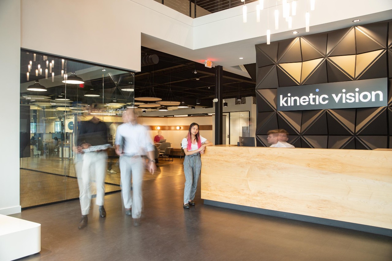 231017aKineticVision006.CR2
Cincinnati-based tech consulting firm Kinetic Vision, a company that has integrated UC co-op students for over 30 years. Jeremy Jarrett is president and CEO and started with the company as a UC co-op.